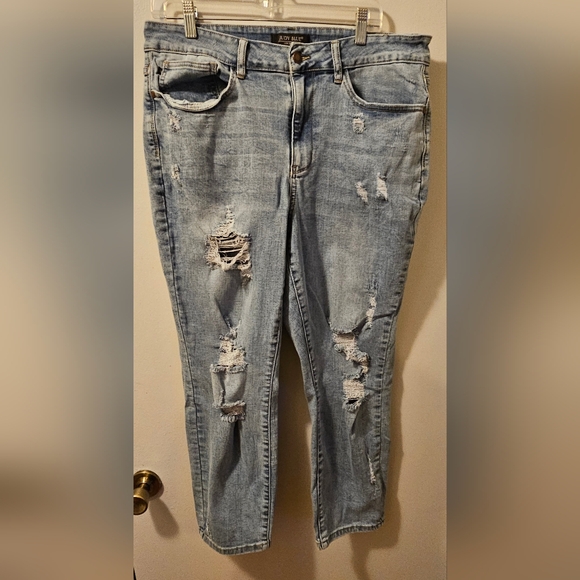 Judy Blue Denim - Judy Blue Jeans Boyfriend Fit Distressed Blue Jeans Women's Size 18W